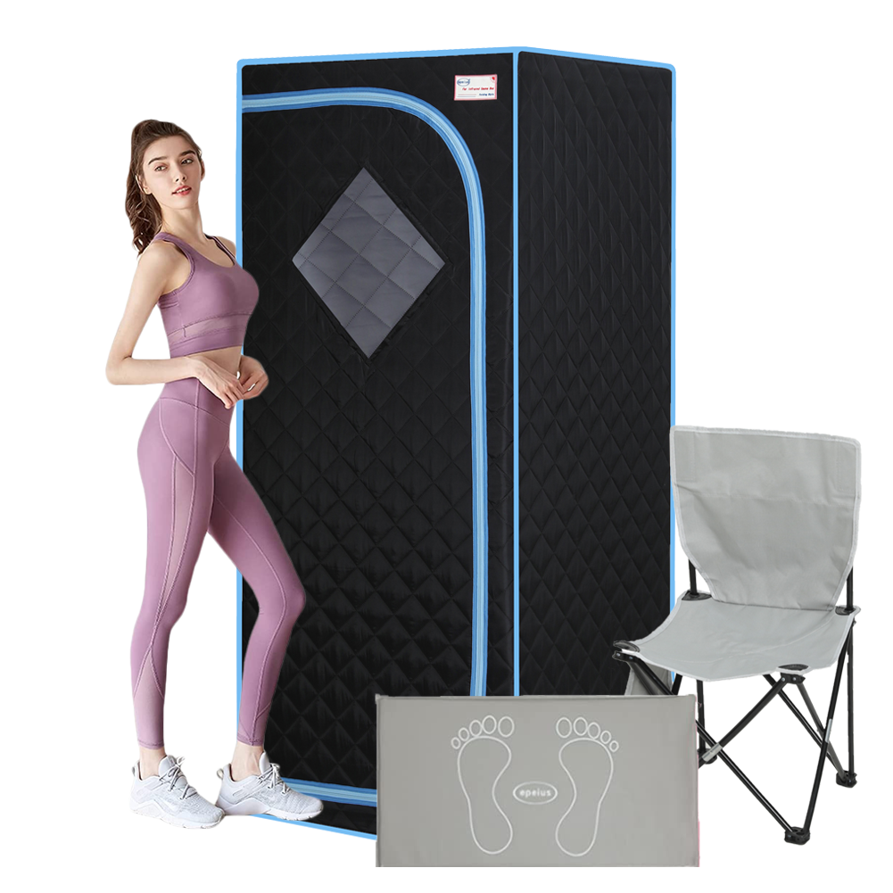 Portable Full Size Black Infrared Sauna tent–Personal Home Spa, with Infrared Panels, Heating Foot Pad,Controller, Foldable Chair,Reading light.Easy to Install.Fast heating, with FCC Certification. image 9