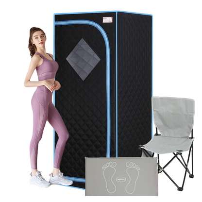 Portable Full Size Black Infrared Sauna tent–Personal Home Spa, with Infrared Panels, Heating Foot Pad,Controller, Foldable Chair,Reading light.Easy to Install.Fast heating, with FCC Certification. image 9