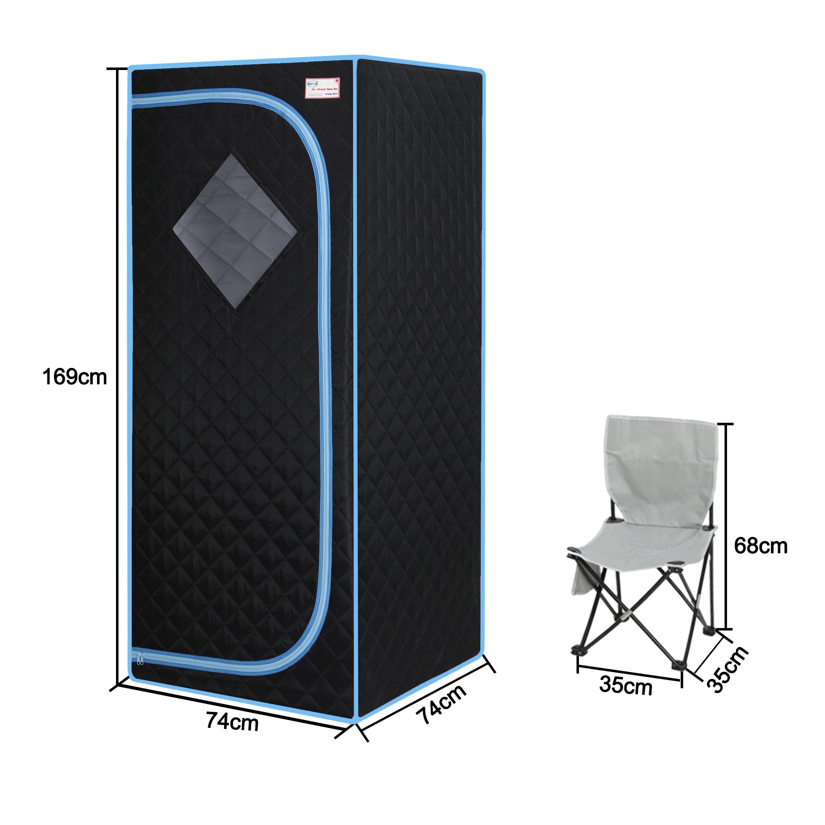 Portable Full Size Black Infrared Sauna tent–Personal Home Spa, with Infrared Panels, Heating Foot Pad,Controller, Foldable Chair,Reading light.Easy to Install.Fast heating, with FCC Certification. image 10