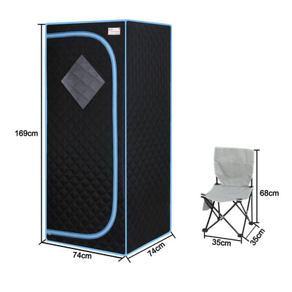 Portable Full Size Black Infrared Sauna tent–Personal Home Spa, with Infrared Panels, Heating Foot Pad,Controller, Foldable Chair,Reading light.Easy to Install.Fast heating, with FCC Certification. image 10