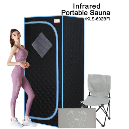 Portable Full Size Black Infrared Sauna tent–Personal Home Spa, with Infrared Panels, Heating Foot Pad,Controller, Foldable Chair,Reading light.Easy to Install.Fast heating, with FCC Certification. image 6
