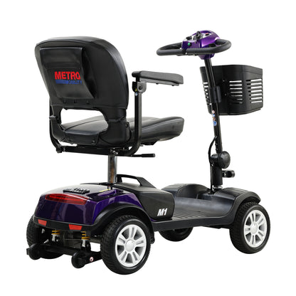 Four wheels Compact Travel Mobility Scooter with 300W Motor for Adult-300lbs, Dark Purple image 6