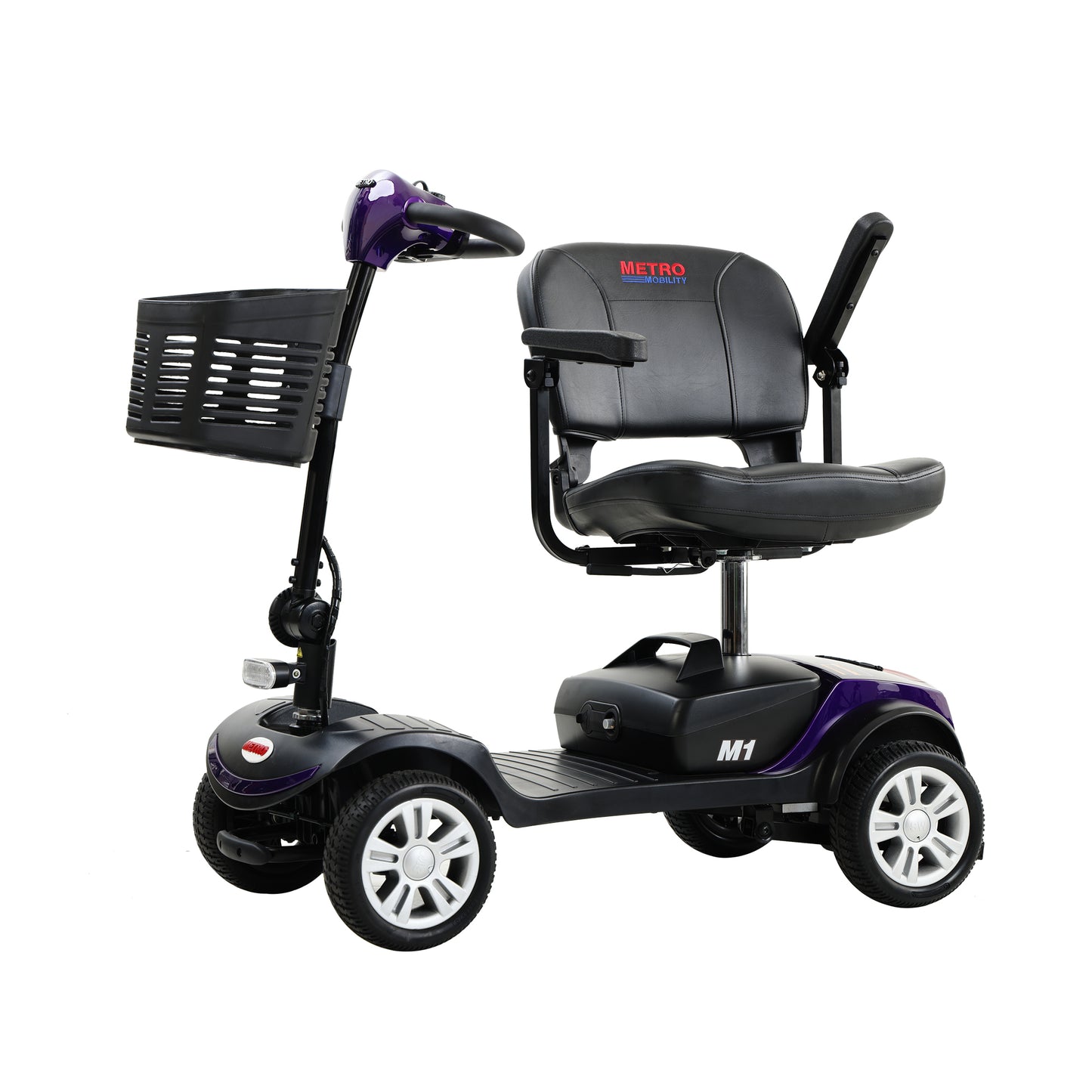 Four wheels Compact Travel Mobility Scooter with 300W Motor for Adult-300lbs, Dark Purple image 7