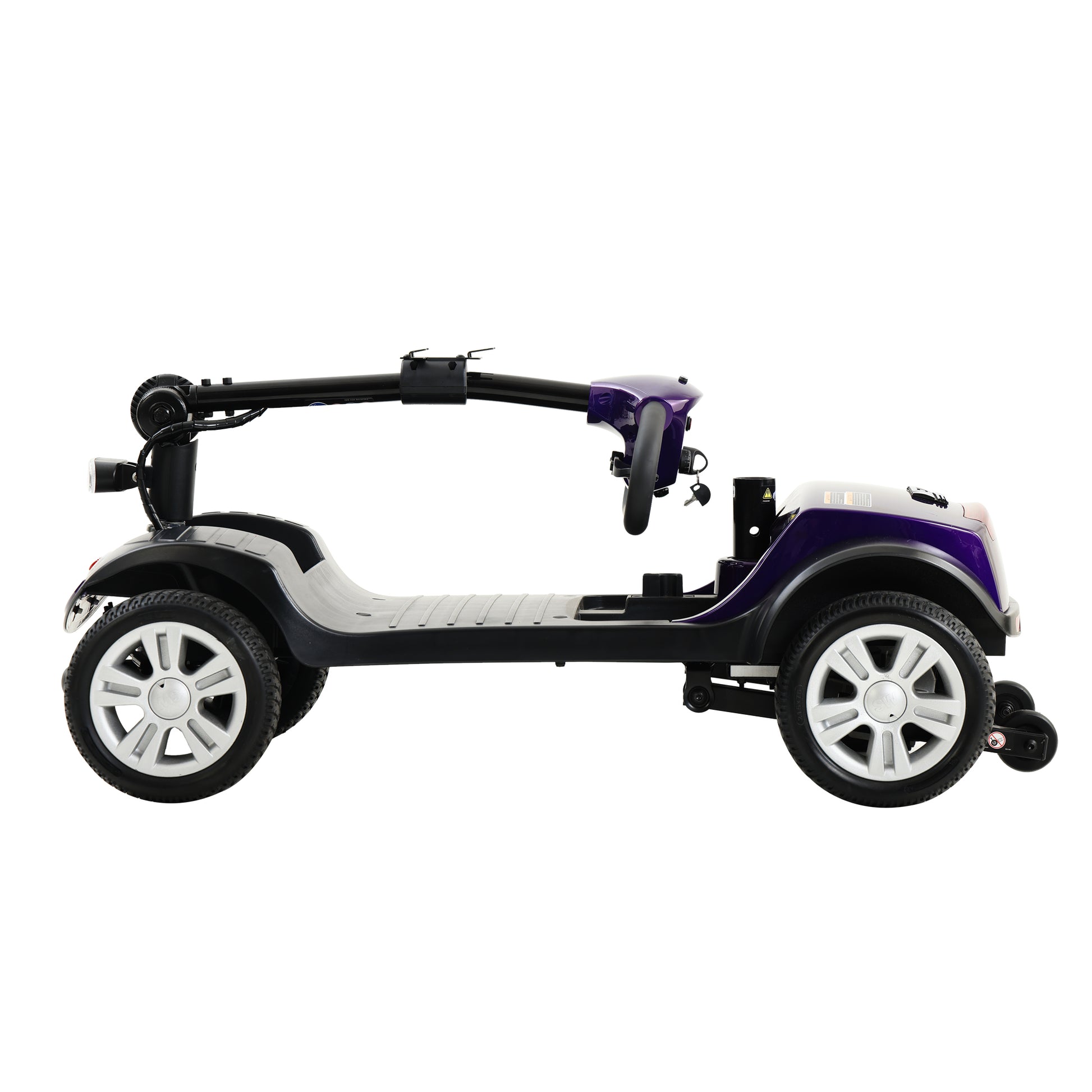 Four wheels Compact Travel Mobility Scooter with 300W Motor for Adult-300lbs, Dark Purple image 3
