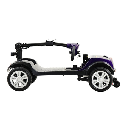 Four wheels Compact Travel Mobility Scooter with 300W Motor for Adult-300lbs, Dark Purple image 3