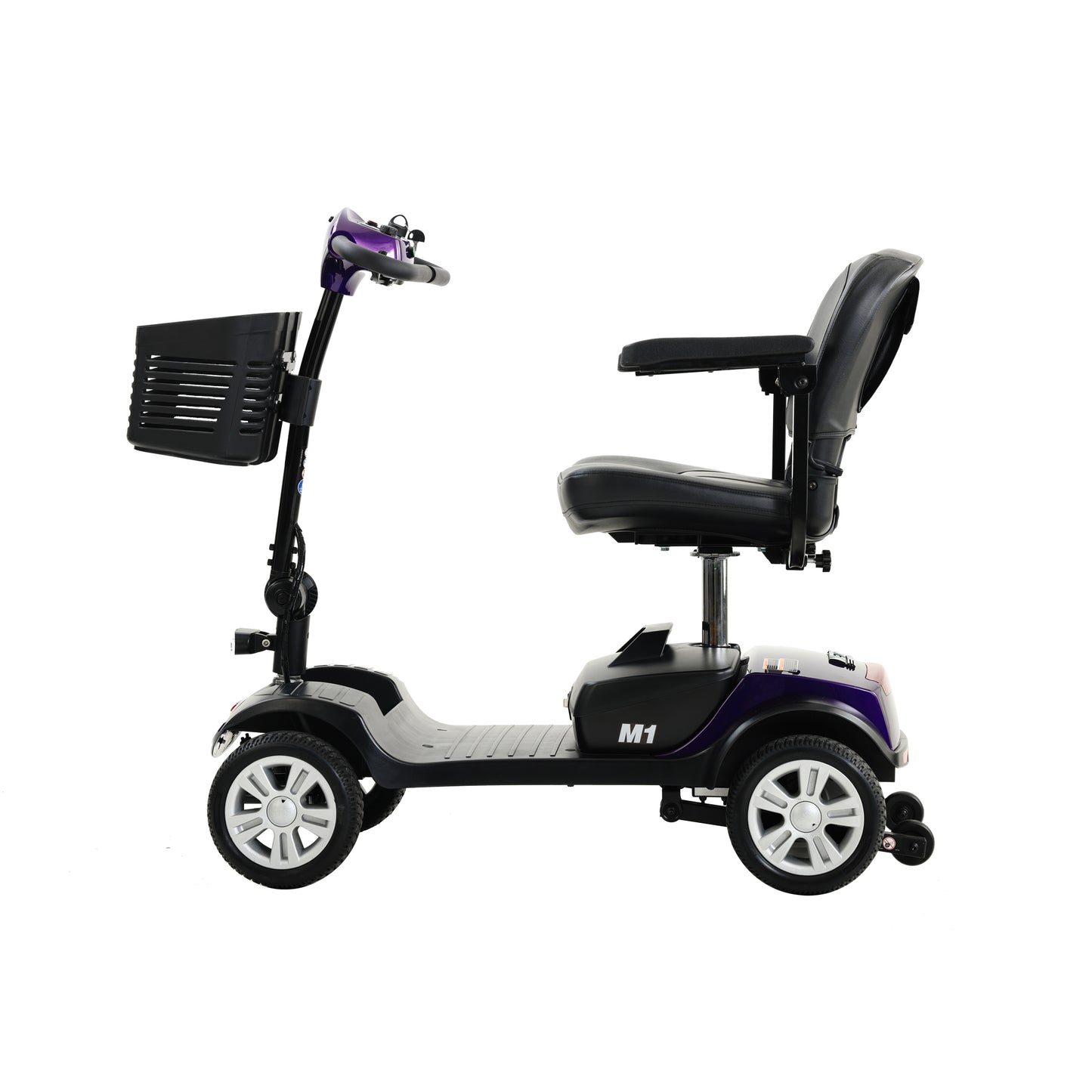 Four wheels Compact Travel Mobility Scooter with 300W Motor for Adult-300lbs, Dark Purple image 8