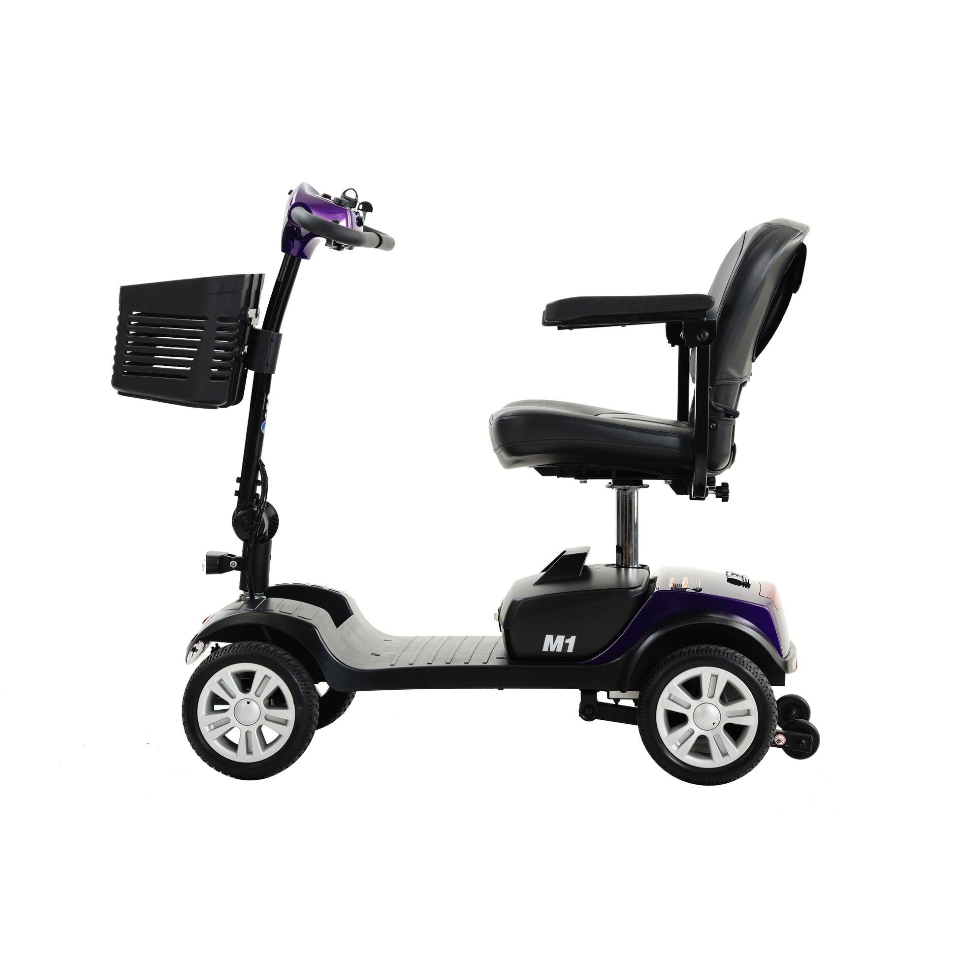 Four wheels Compact Travel Mobility Scooter with 300W Motor for Adult-300lbs, Dark Purple image 8