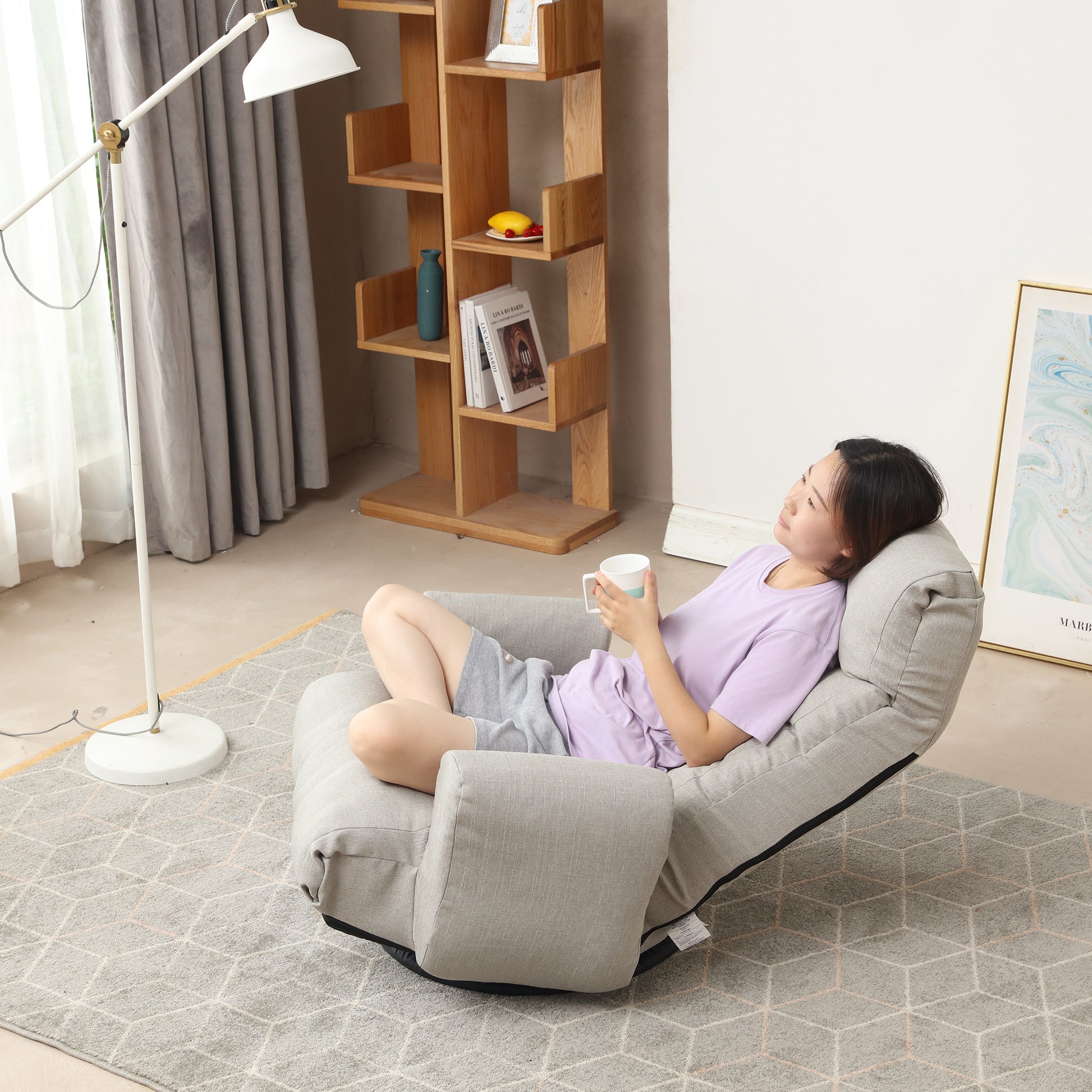 Adjustable head and waist, game chair, lounge chair in the living room, 360 degree rotatable sofa chair,Rotatable seat Leisure Chair deck chair image 8