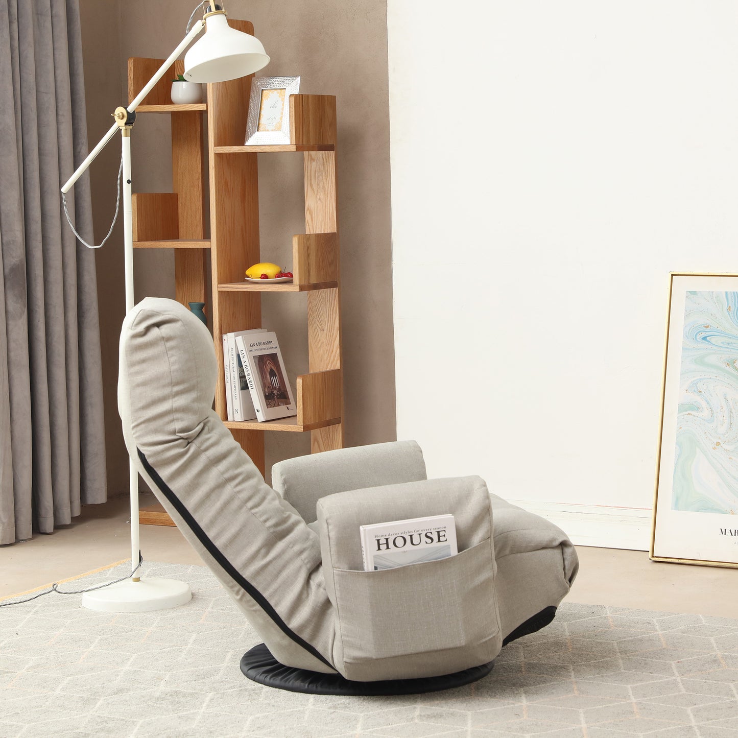 Adjustable head and waist, game chair, lounge chair in the living room, 360 degree rotatable sofa chair,Rotatable seat Leisure Chair deck chair image 12