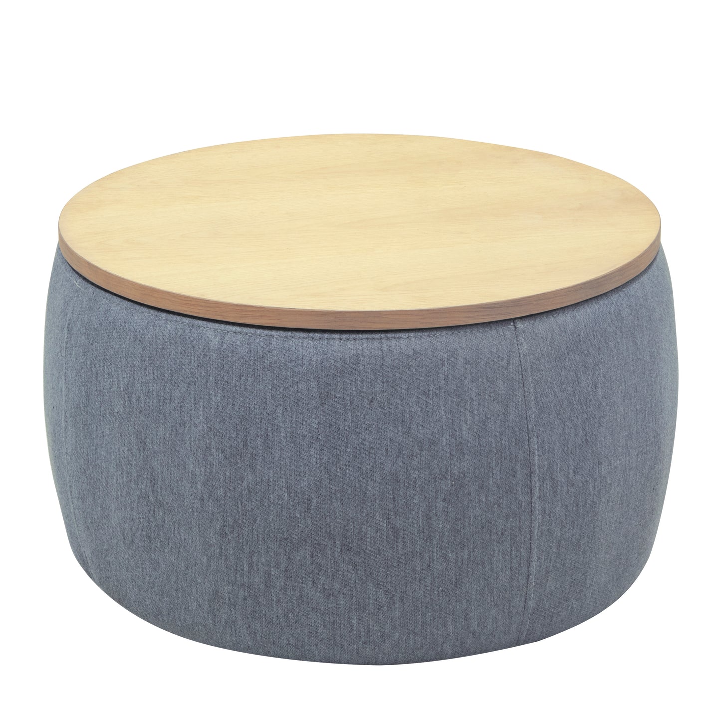 Round Storage Ottoman, 2 in 1 Function, Work as End table and Ottoman, Dark Grey (25.5"x25.5"x14.5") image 10