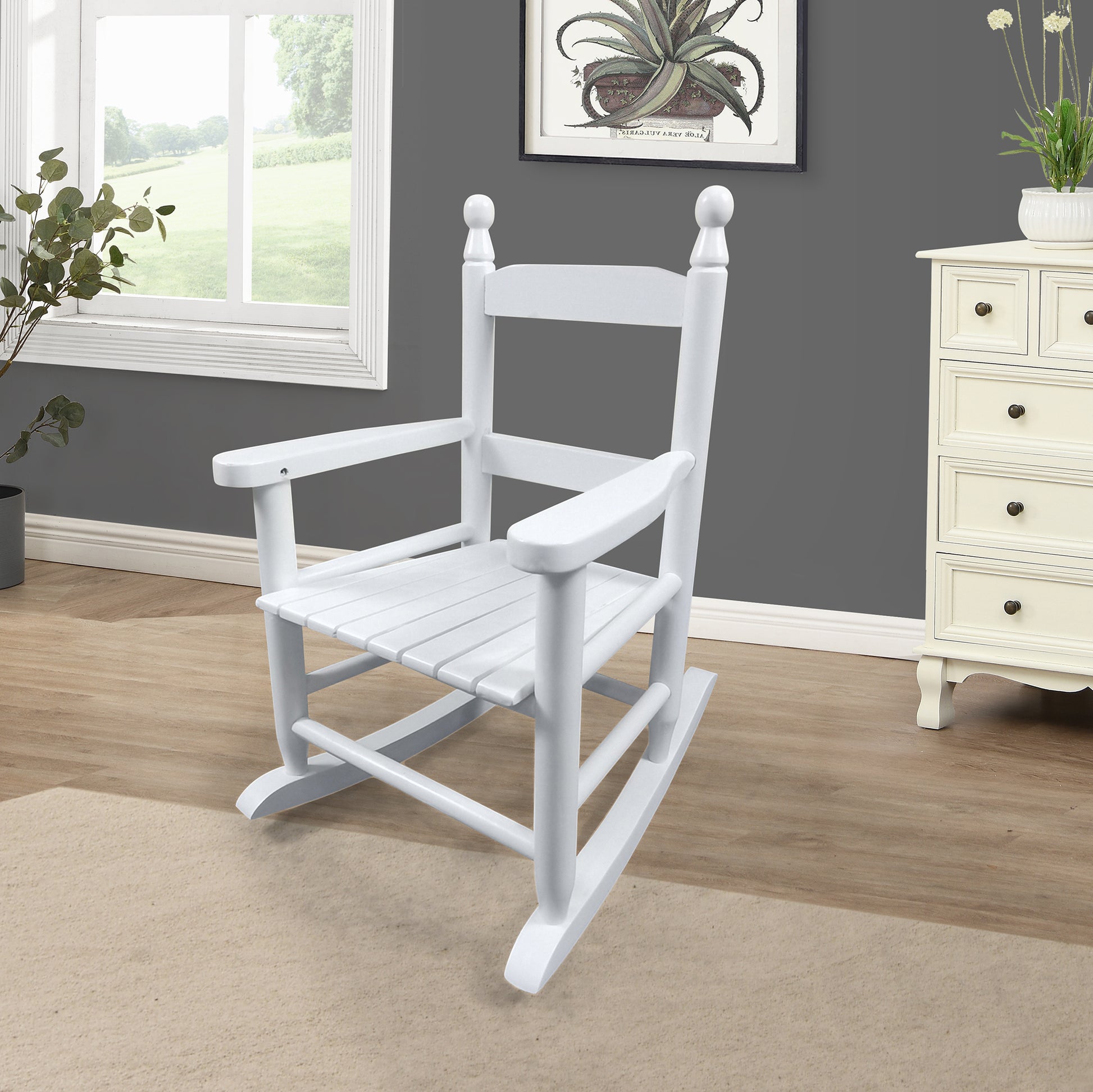 Children's rocking white chair- Indoor or Outdoor -Suitable for kids-Durable image 1