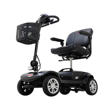 Four wheels Compact Travel Mobility Scooter with 300W Motor for Adult-300lbs, Gloss Black image 8