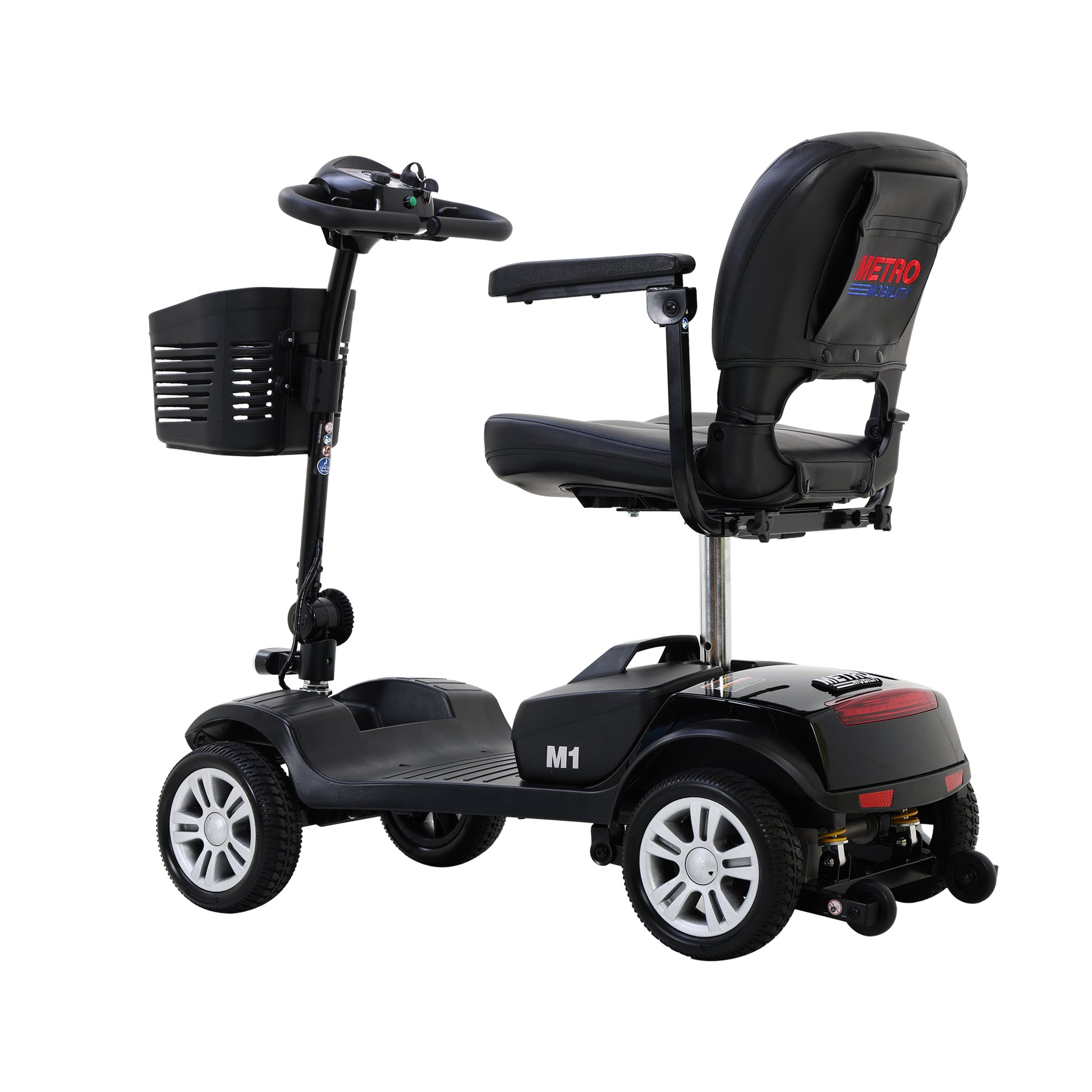 Four wheels Compact Travel Mobility Scooter with 300W Motor for Adult-300lbs, Gloss Black image 12