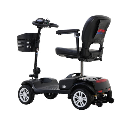 Four wheels Compact Travel Mobility Scooter with 300W Motor for Adult-300lbs, Gloss Black image 12