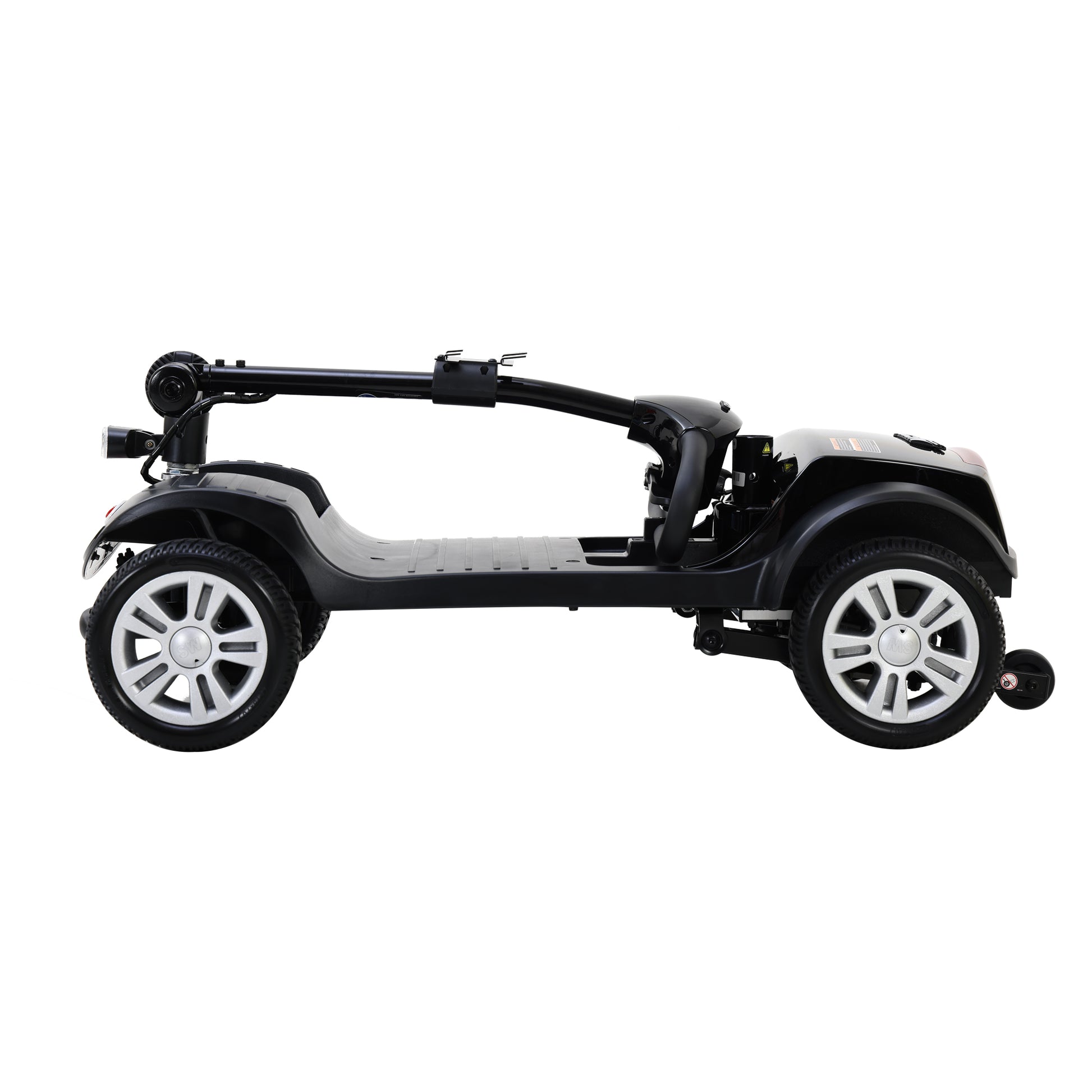 Four wheels Compact Travel Mobility Scooter with 300W Motor for Adult-300lbs, Gloss Black image 7
