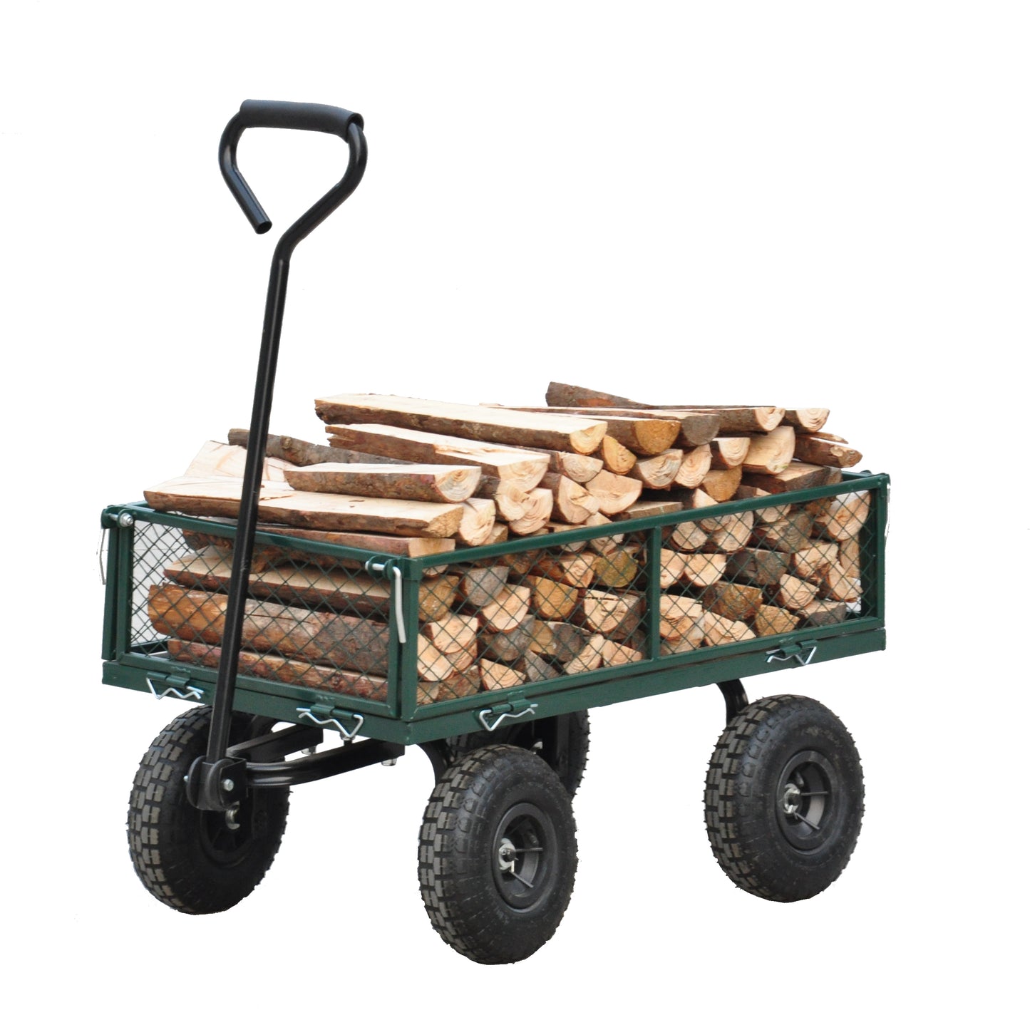 Wagon Cart Garden cart trucks make it easier to transport firewood (green) image 4