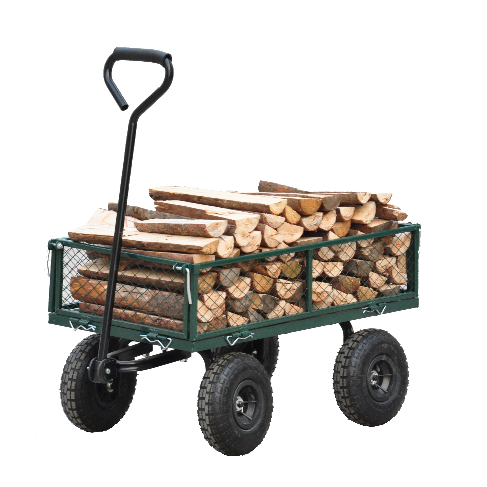 Wagon Cart Garden cart trucks make it easier to transport firewood (green) image 4