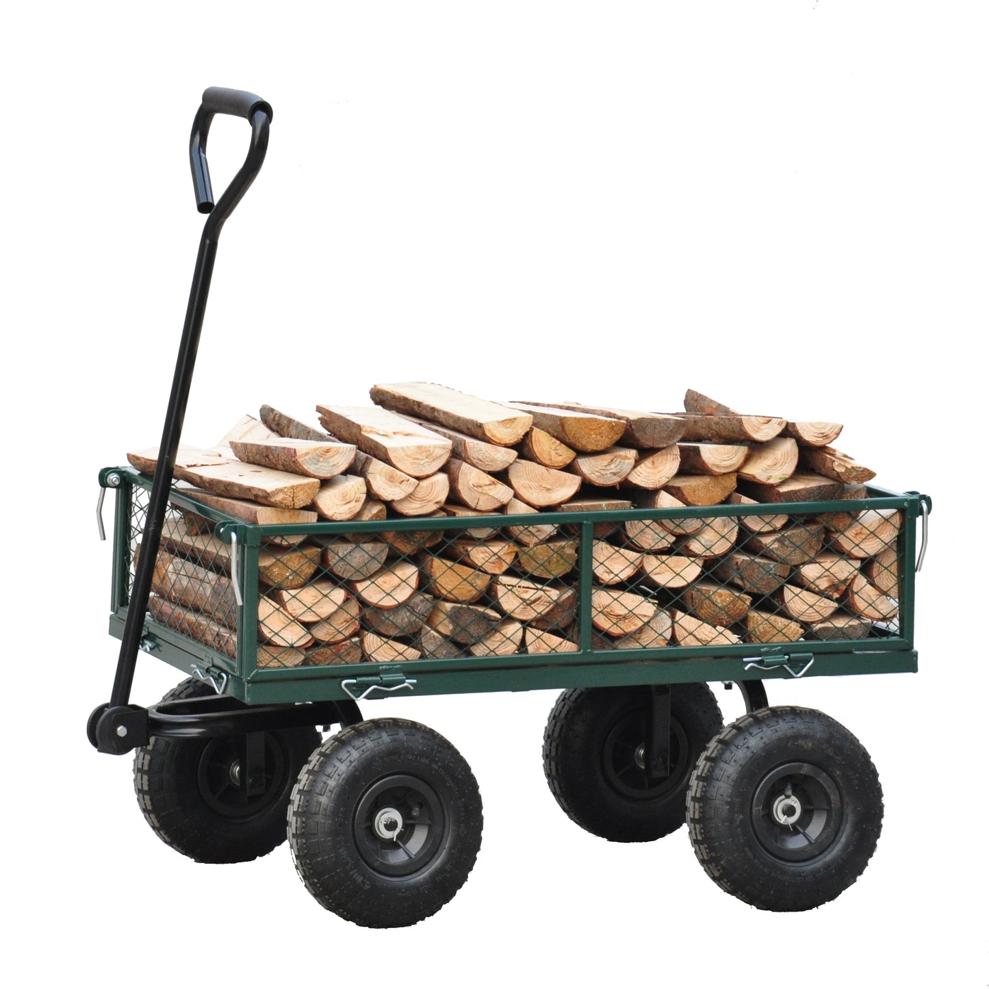 Wagon Cart Garden cart trucks make it easier to transport firewood (green) image 5