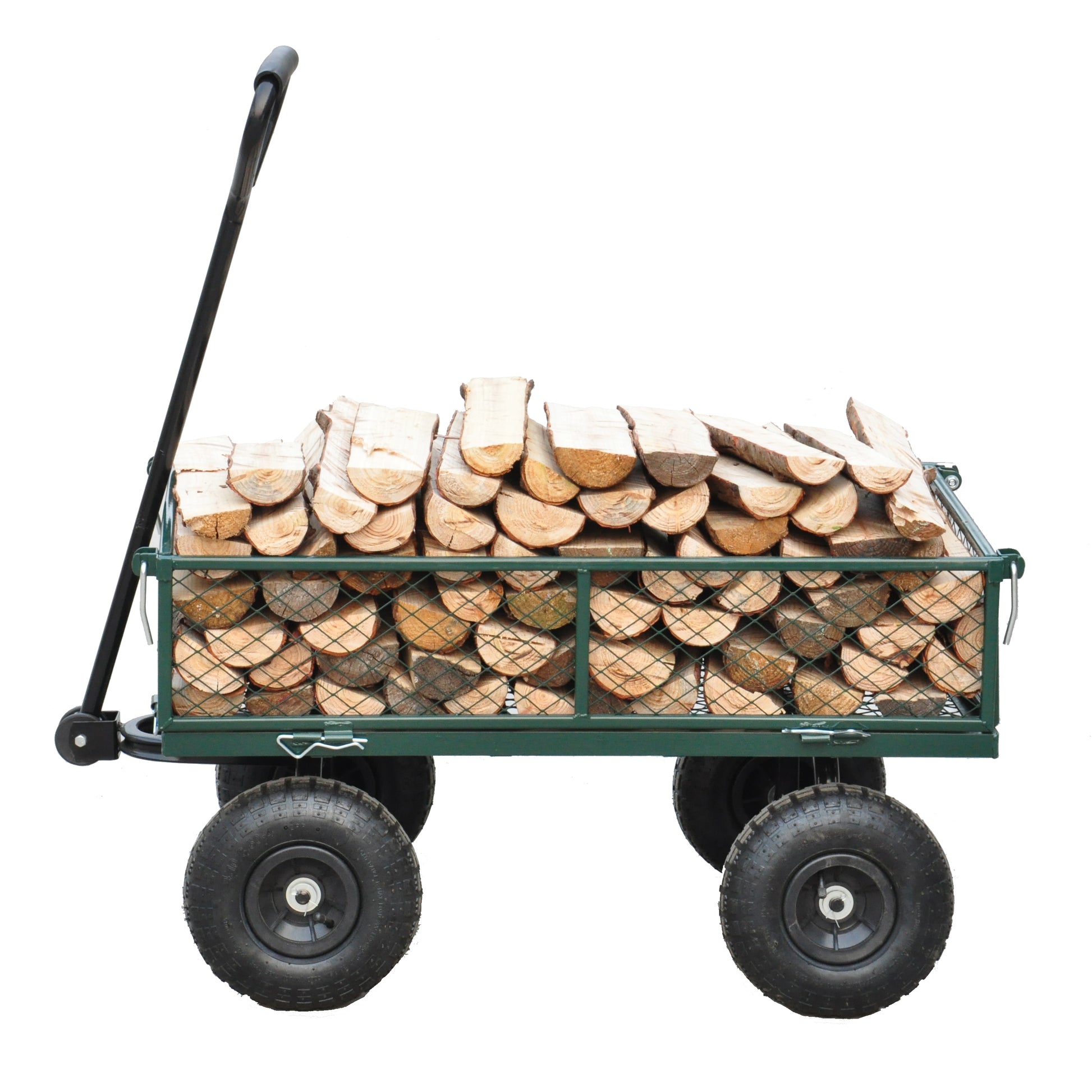 Wagon Cart Garden cart trucks make it easier to transport firewood (green) image 3