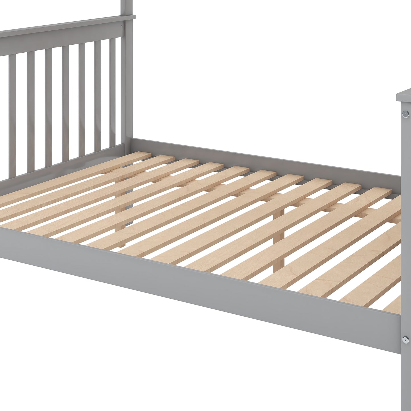 Twin over Full Stairway Bunk Bed with Storage, Gray image 8