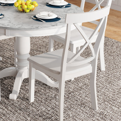 Orisfur. 5 Pieces Dining Table and Chairs Set for 4 Persons, Kitchen Room Solid Wood Table with 4 Chairs image 9