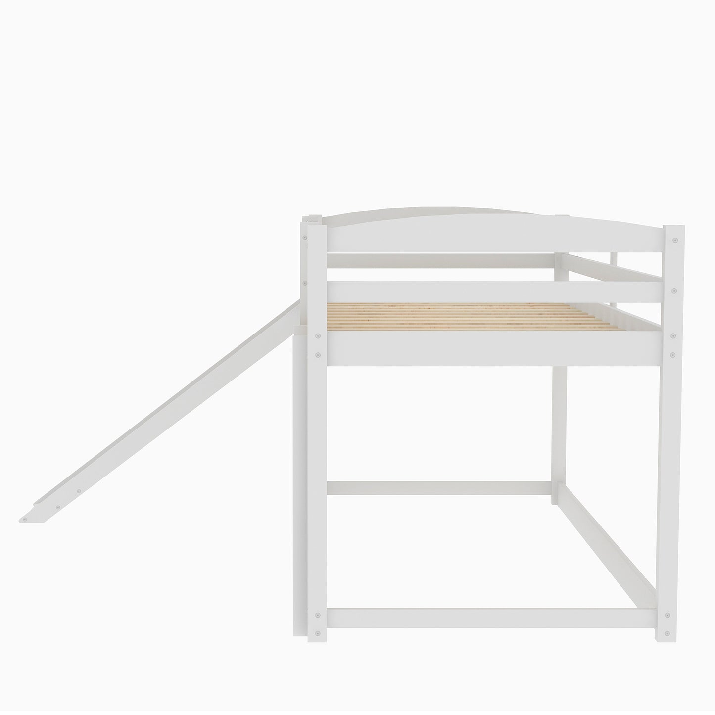 Twin over Twin Bunk Bed with Convertible Slide and Ladder, White(Old SKU:WF281725AAK) image 7