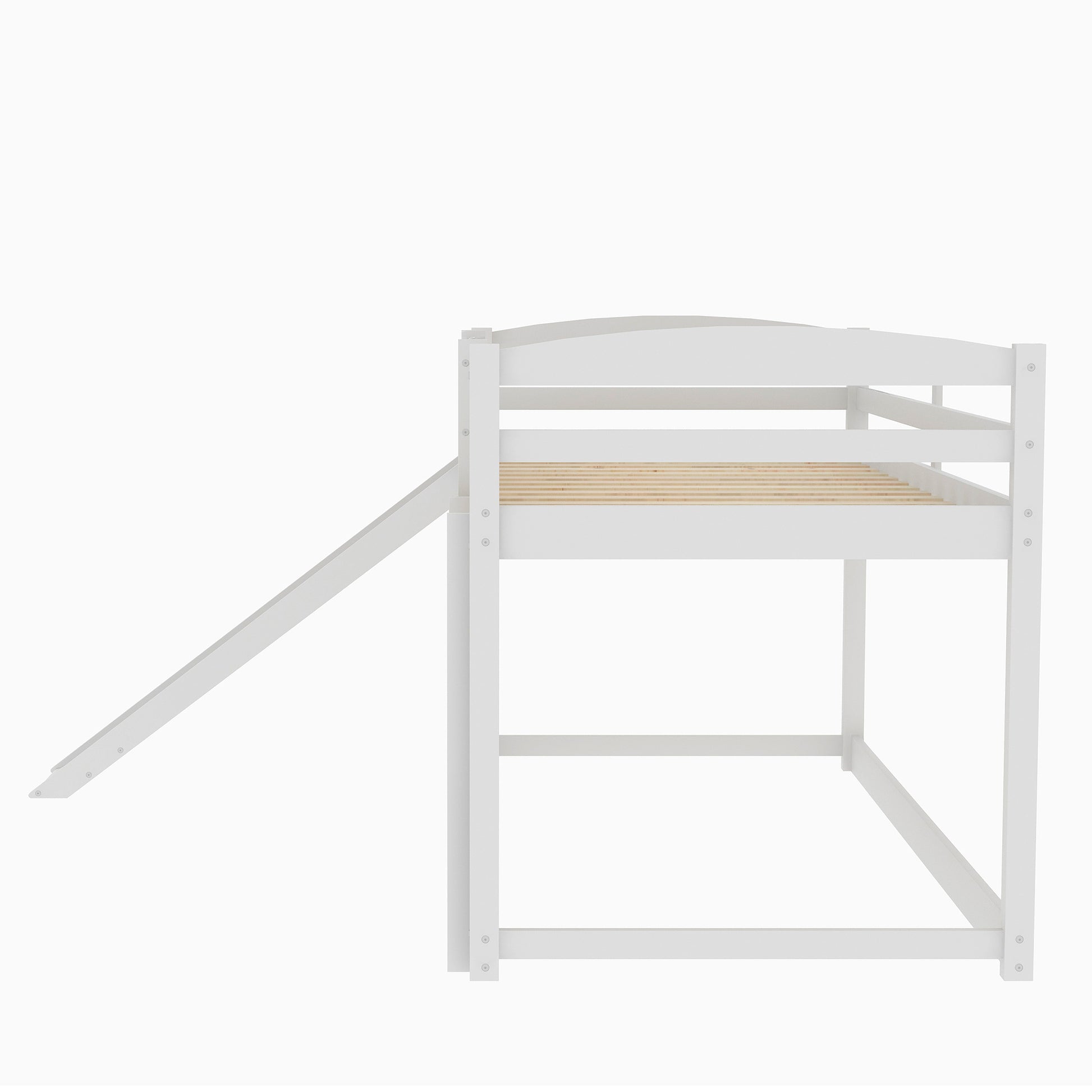 Twin over Twin Bunk Bed with Convertible Slide and Ladder, White(Old SKU:WF281725AAK) image 7