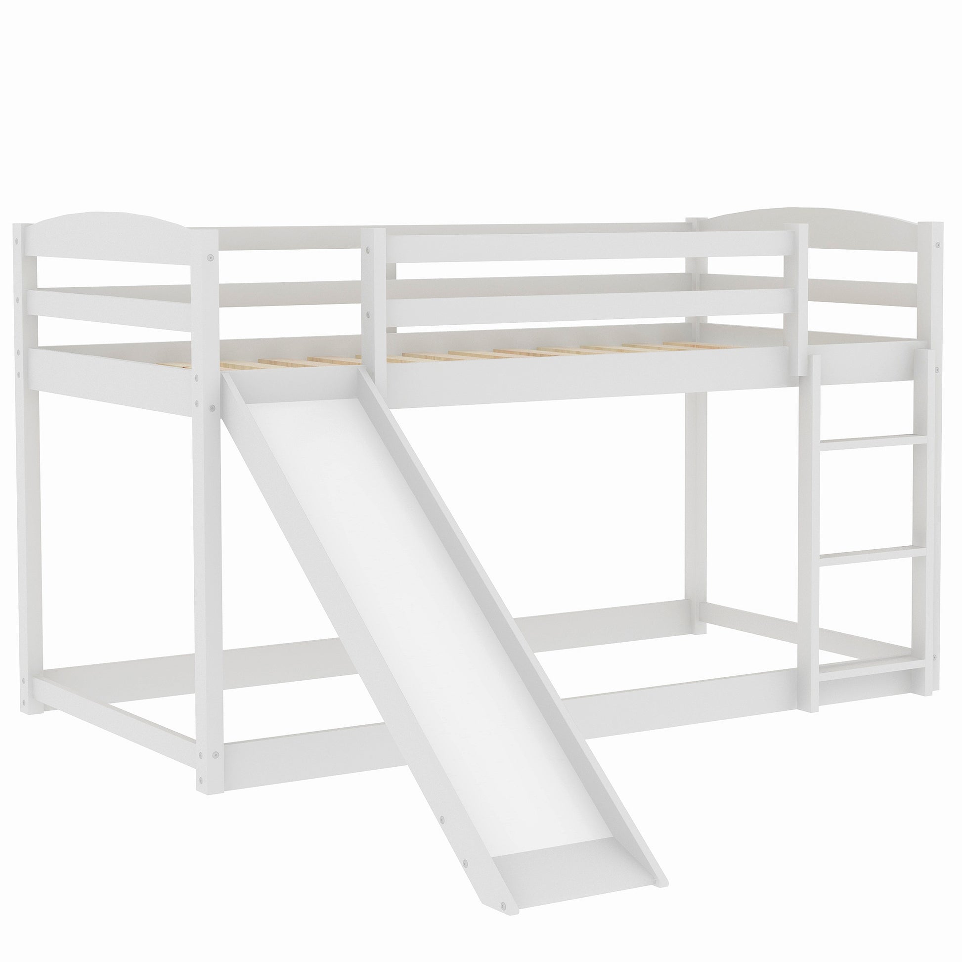 Twin over Twin Bunk Bed with Convertible Slide and Ladder, White(Old SKU:WF281725AAK) image 10