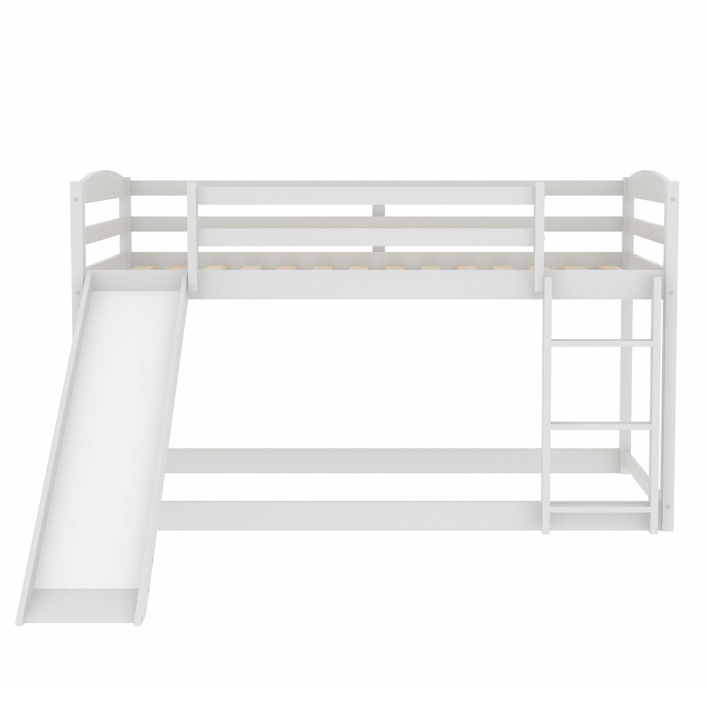 Twin over Twin Bunk Bed with Convertible Slide and Ladder, White(Old SKU:WF281725AAK) image 12