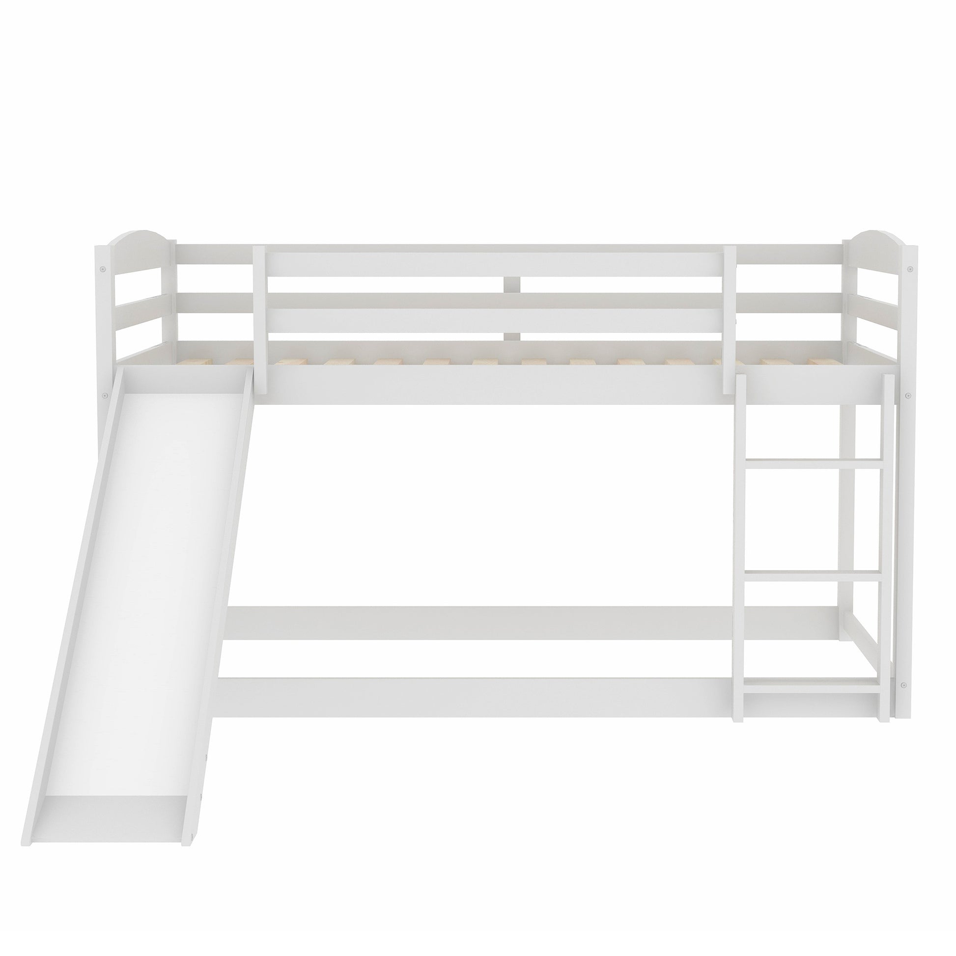 Twin over Twin Bunk Bed with Convertible Slide and Ladder, White(Old SKU:WF281725AAK) image 12