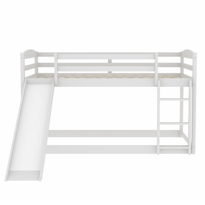 Twin over Twin Bunk Bed with Convertible Slide and Ladder, White(Old SKU:WF281725AAK) image 12