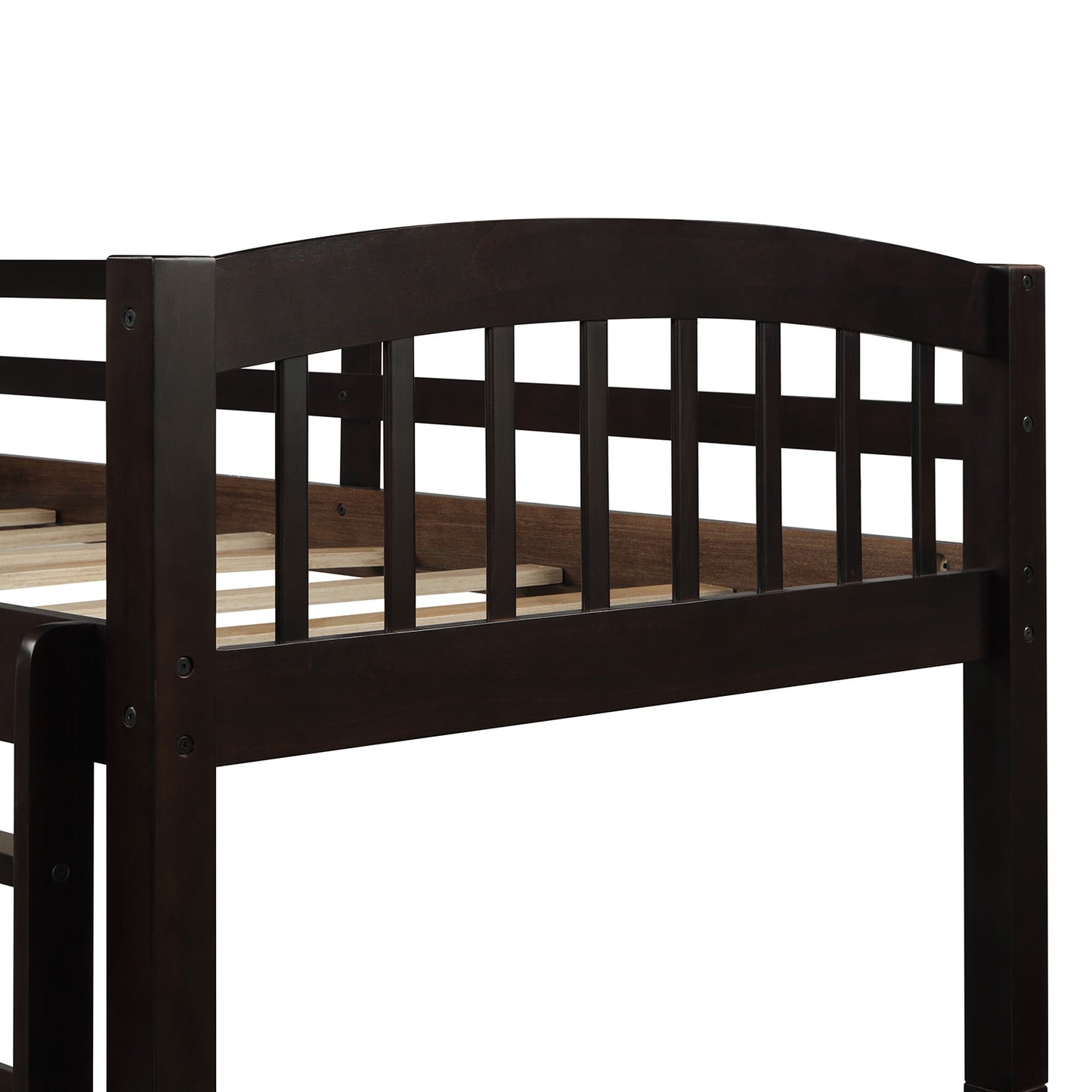 Twin Bunk Bed with Ladder, Safety Rail, Twin Trundle Bed with 3 Drawers for Teens Bedroom, Guest Room Furniture(Espresso)(OLD SKU:LT000071AAP) image 9