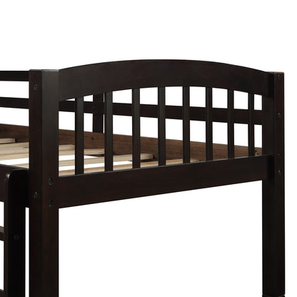 Twin Bunk Bed with Ladder, Safety Rail, Twin Trundle Bed with 3 Drawers for Teens Bedroom, Guest Room Furniture(Espresso)(OLD SKU:LT000071AAP) image 9