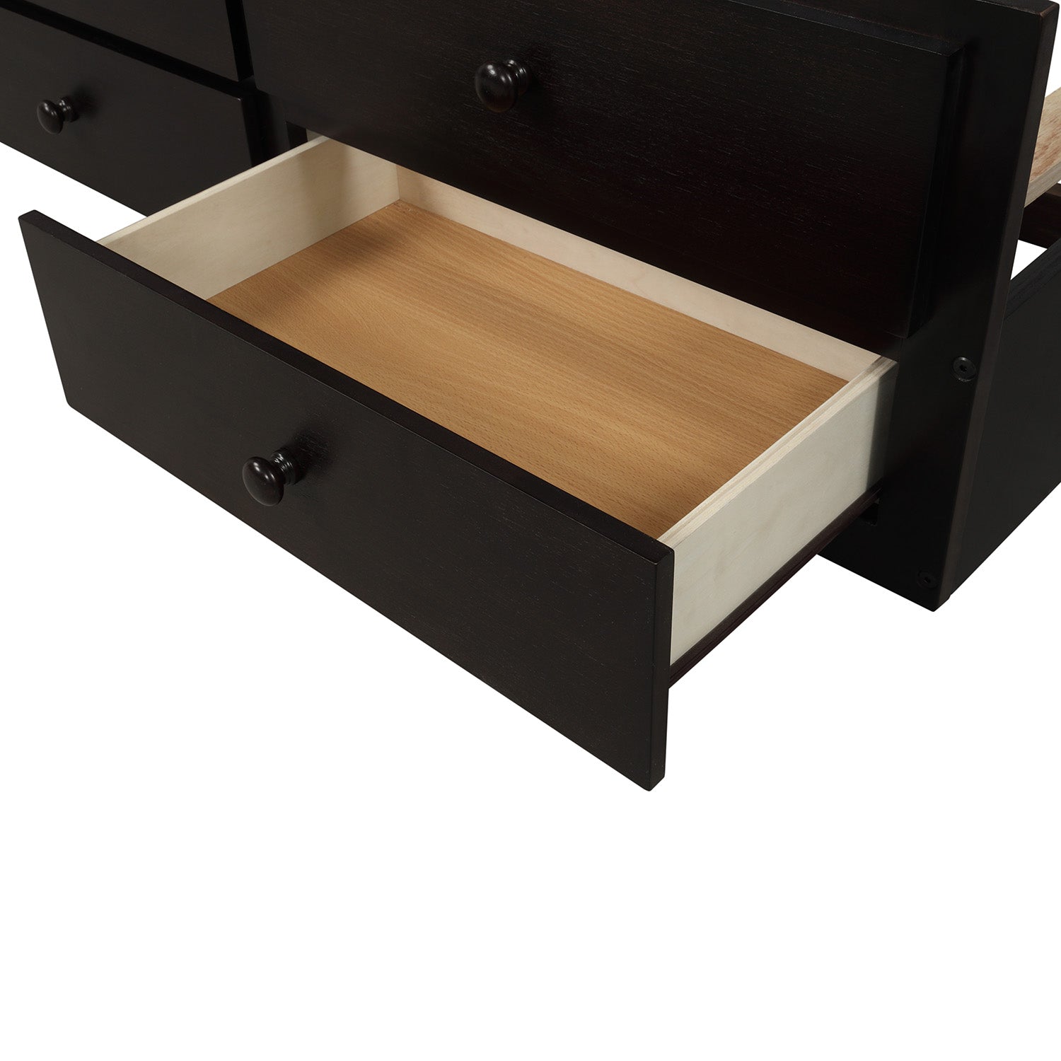 Twin Bunk Bed with Ladder, Safety Rail, Twin Trundle Bed with 3 Drawers for Teens Bedroom, Guest Room Furniture(Espresso)(OLD SKU:LT000071AAP) image 10