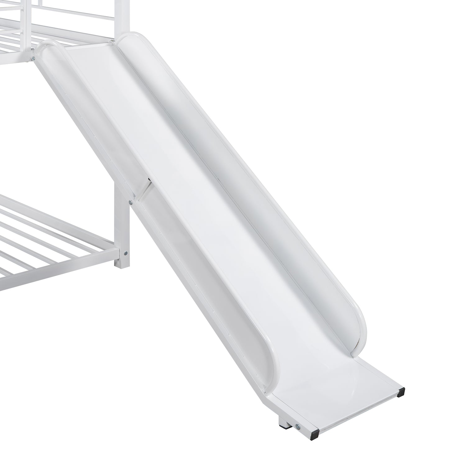 Twin Over Twin Metal Bunk Bed,Metal Housebed With Slide,Three Colors Available.(White with White Slide)(OLD SKU:MF291674AAK) image 11