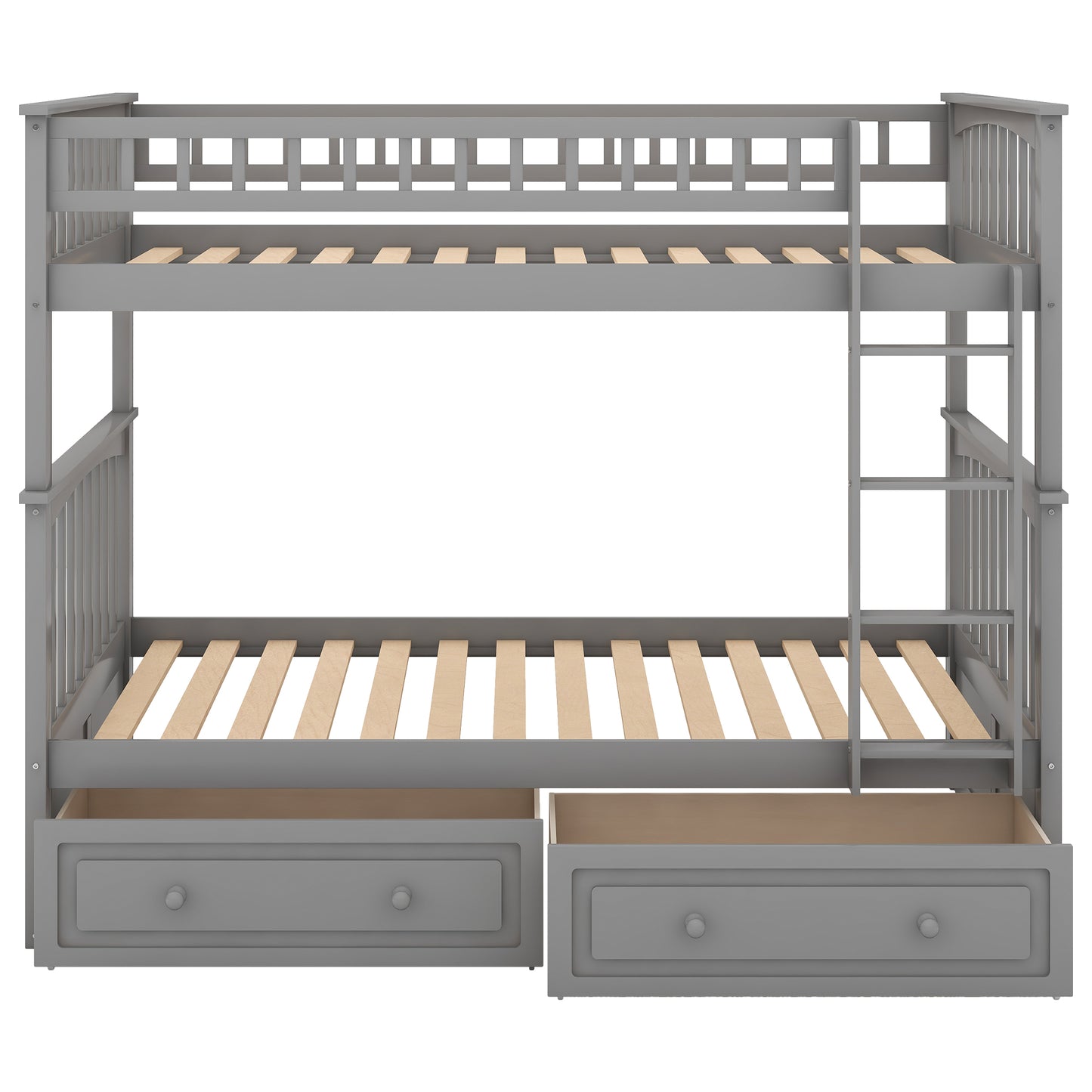 Twin over Twin Bunk Bed with Drawers, Convertible Beds, Gray(Old SKU: SM000240AAE-1) image 9