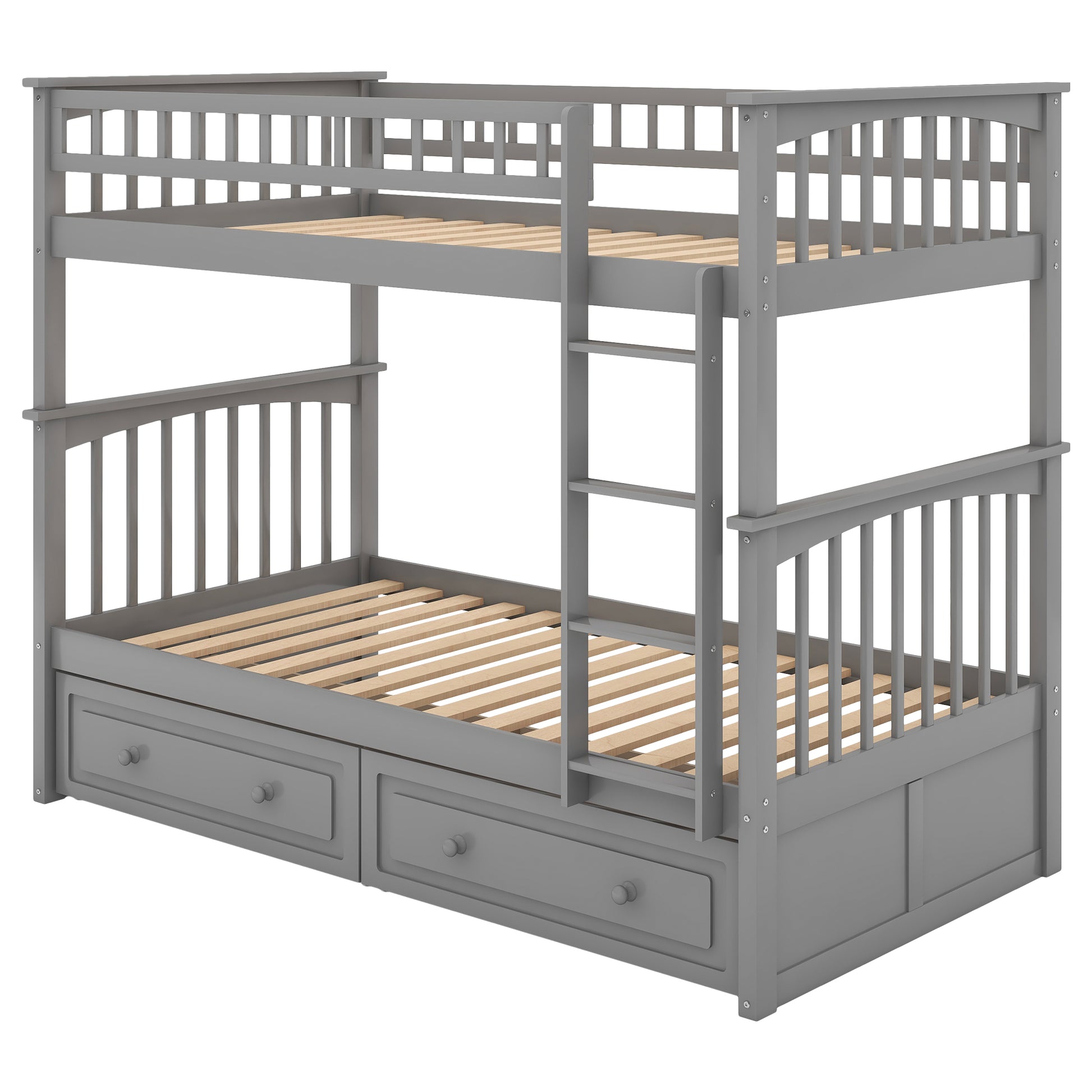 Twin over Twin Bunk Bed with Drawers, Convertible Beds, Gray(Old SKU: SM000240AAE-1) image 6