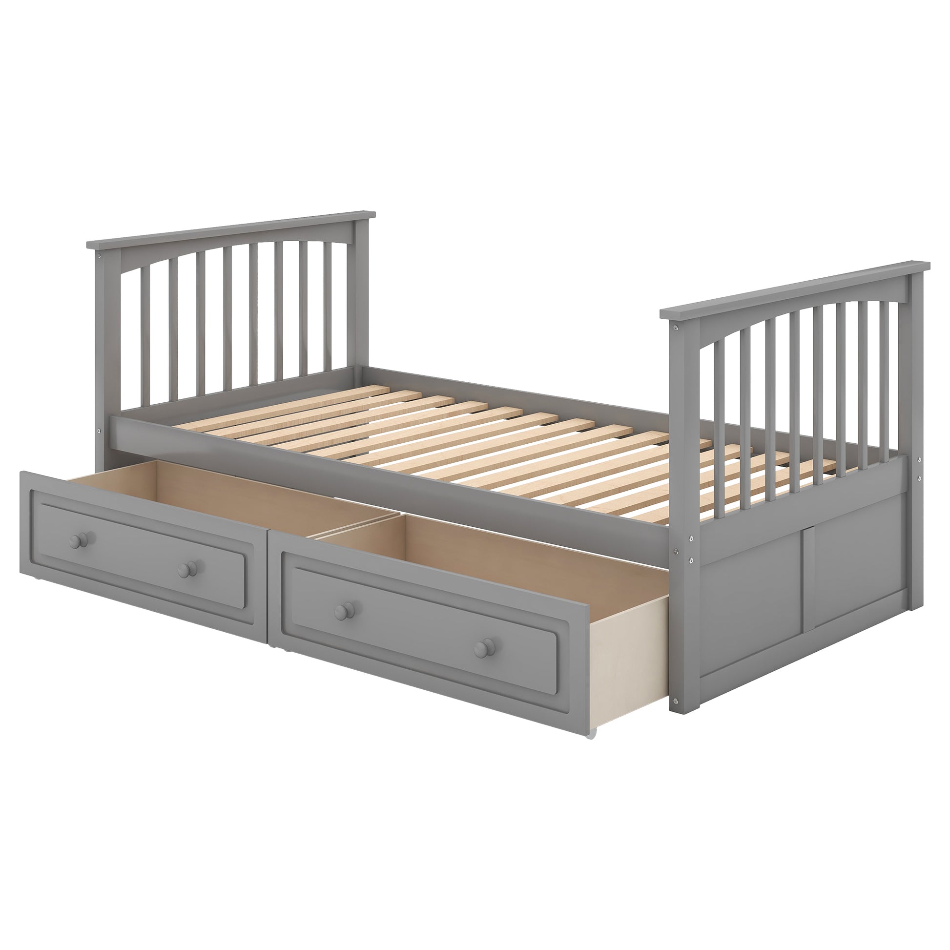 Twin over Twin Bunk Bed with Drawers, Convertible Beds, Gray(Old SKU: SM000240AAE-1) image 11