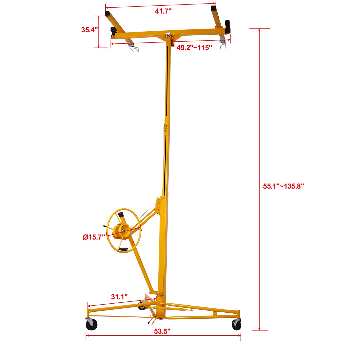 Drywall Lift Panel 11' Lift Drywall Panel Hoist Jack Lifter,yellow image 5