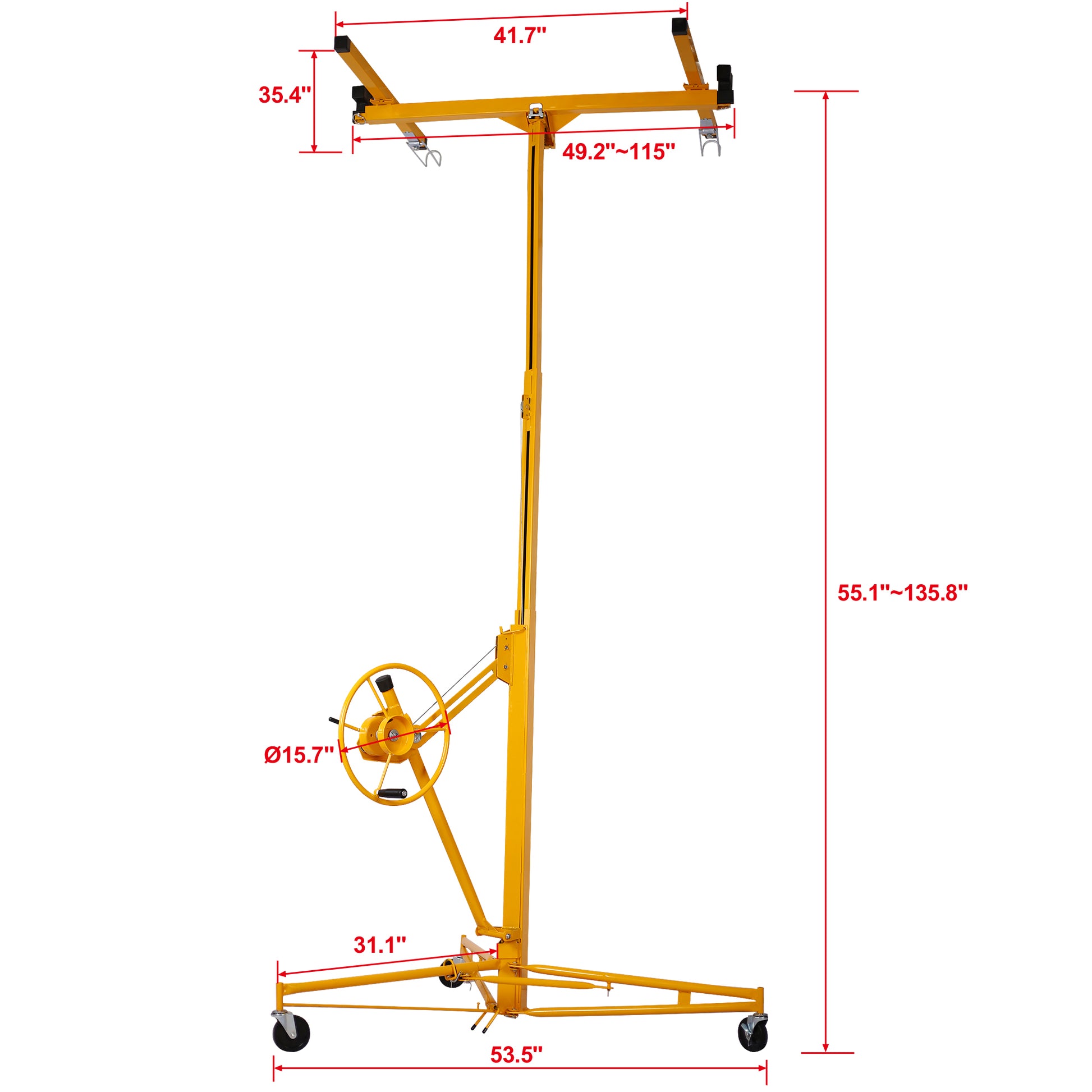 Drywall Lift Panel 11' Lift Drywall Panel Hoist Jack Lifter,yellow image 5