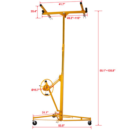 Drywall Lift Panel 11' Lift Drywall Panel Hoist Jack Lifter,yellow image 5