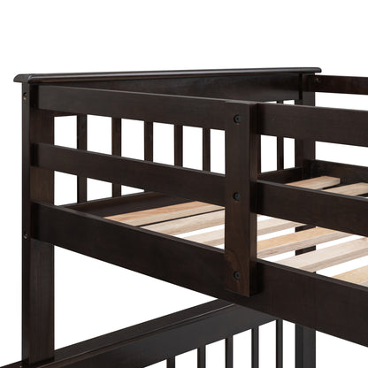 Stairway Twin-Over-Full Bunk Bed with Storage and Guard Rail for Bedroom, Espresso color(OLD SKU:LT000019AAP) image 9