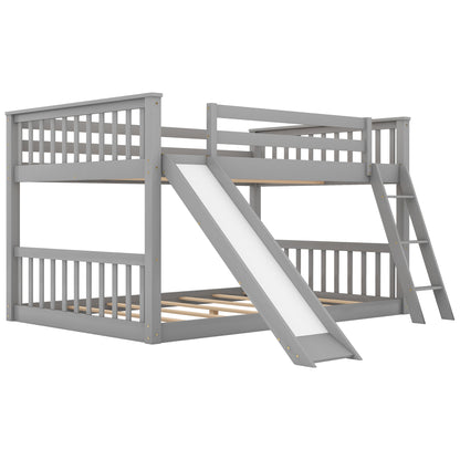 Full over Full Bunk Bed with Convertible Slide and Ladder, Gray(Old SKU: GX000708AAE) image 12