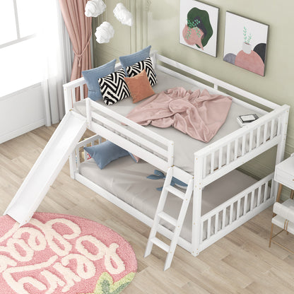 Full over Full Bunk Bed with Convertible Slide and Ladder, White(Old SKU: GX000708AAK) image 3
