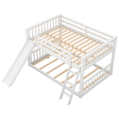 Full over Full Bunk Bed with Convertible Slide and Ladder, White(Old SKU: GX000708AAK) image 6