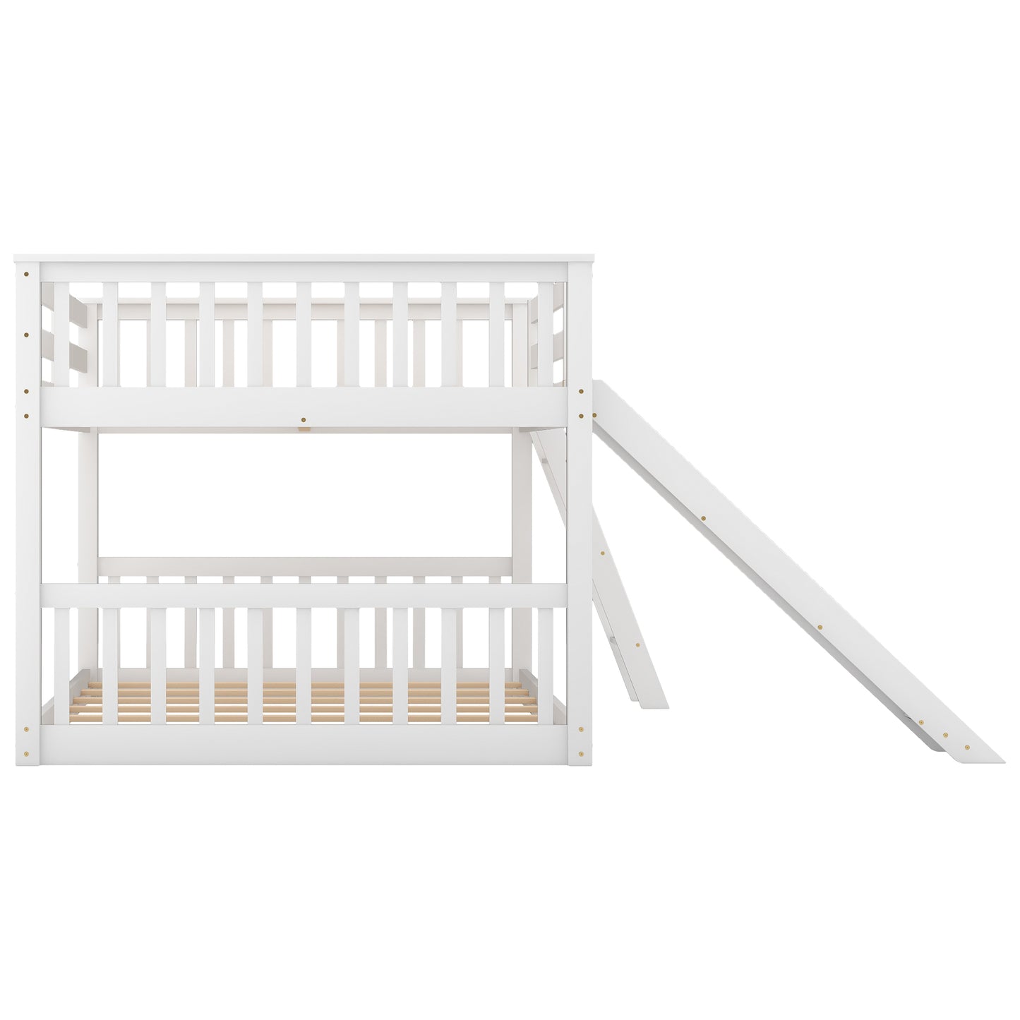 Full over Full Bunk Bed with Convertible Slide and Ladder, White(Old SKU: GX000708AAK) image 7