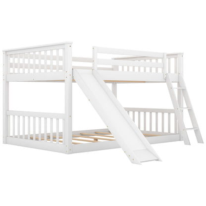 Full over Full Bunk Bed with Convertible Slide and Ladder, White(Old SKU: GX000708AAK) image 10