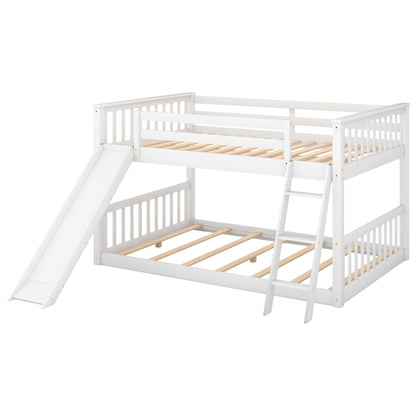 Full over Full Bunk Bed with Convertible Slide and Ladder, White(Old SKU: GX000708AAK) image 11