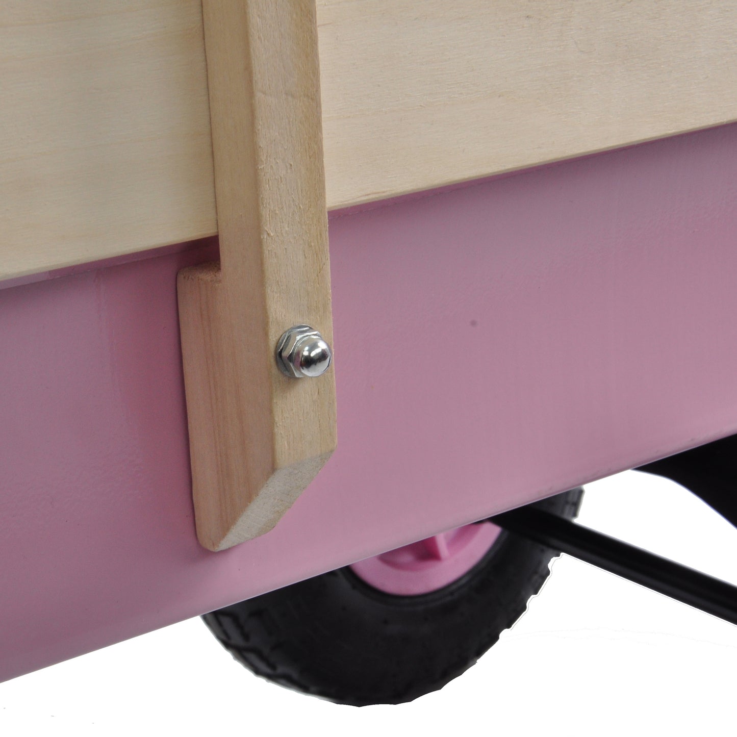 Outdoor Wagon All Terrain Pulling w/Wood Railing Air Tires Garden Cart image 11