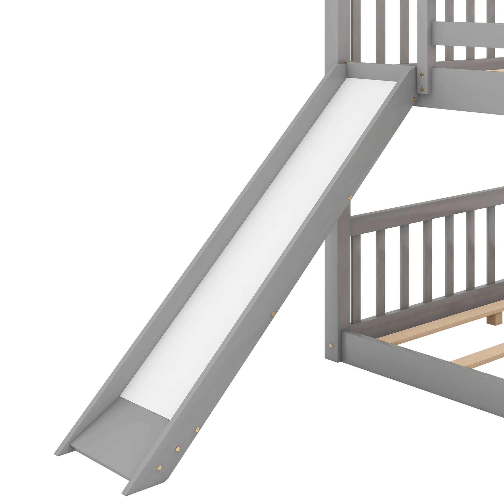 Full over Full Bunk Bed with Convertible Slide and Ladder, Gray(Old SKU: GX000708AAE) image 8